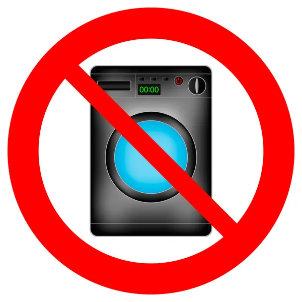 Nenhum sinal da máquina de lavar — Vetor de Stock