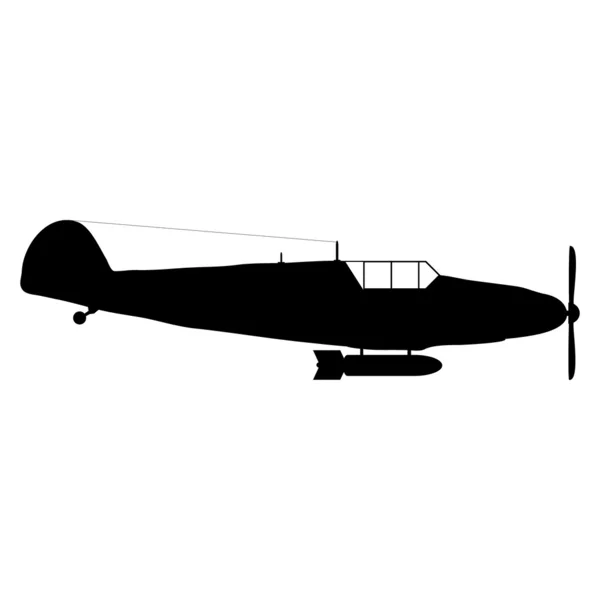 Antiguo icono de avión militar — Vector de stock