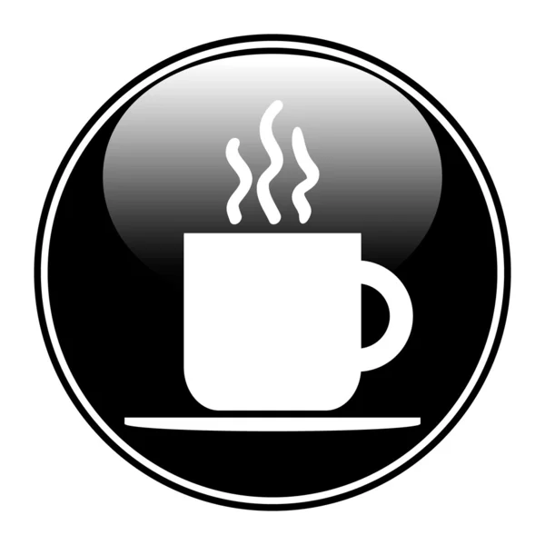 Coffee cup button — Stock Vector