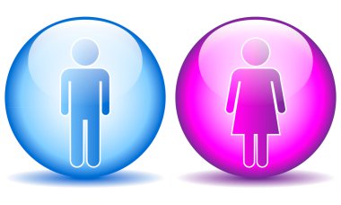 Male and Female buttons clipart