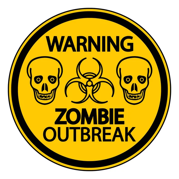 Warning zombie outbreak — Stock Vector