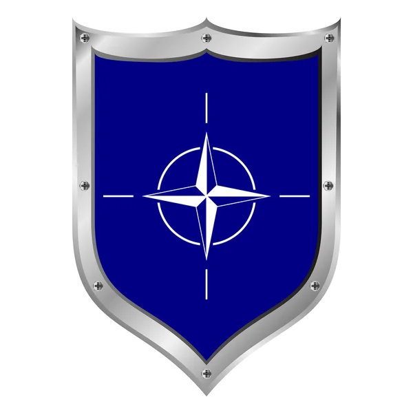 Scudo con bandiera NATO — Vettoriale Stock