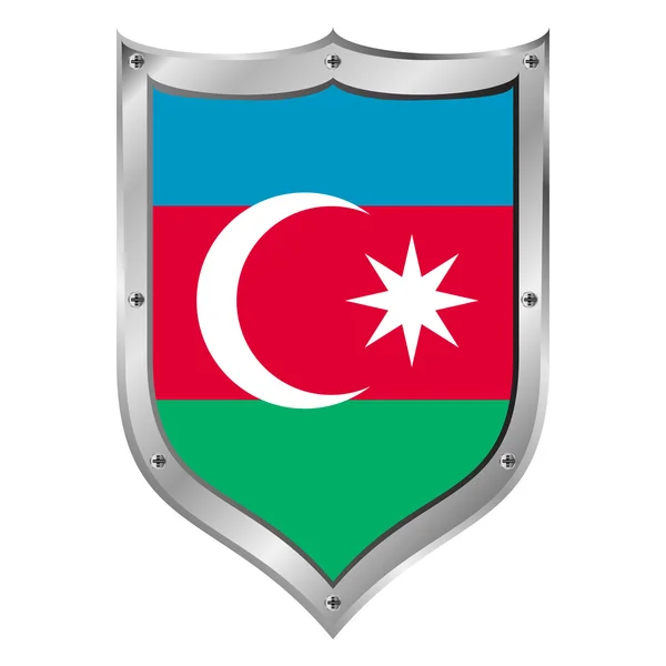 Botão de bandeira do Azerbaijão . — Vetor de Stock