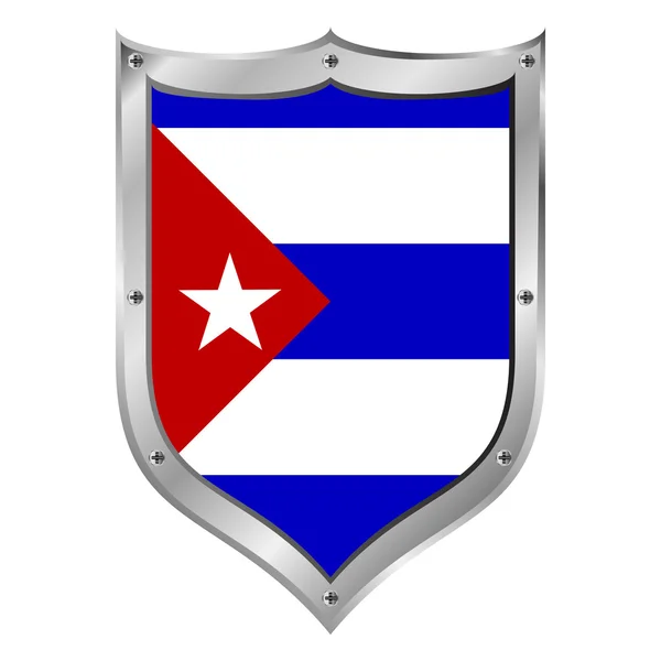 Botón de bandera de Cuba . — Vector de stock