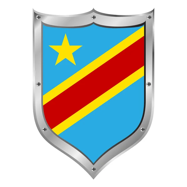 Botón de bandera de la República Democrática del Congo — Archivo Imágenes Vectoriales