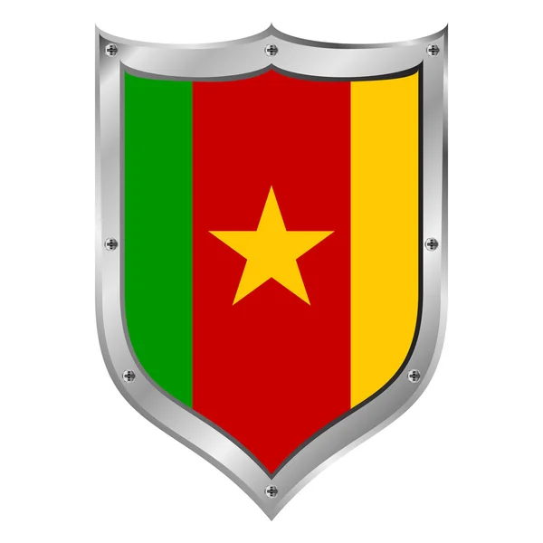 Кнопка флага Камеруна . — стоковый вектор