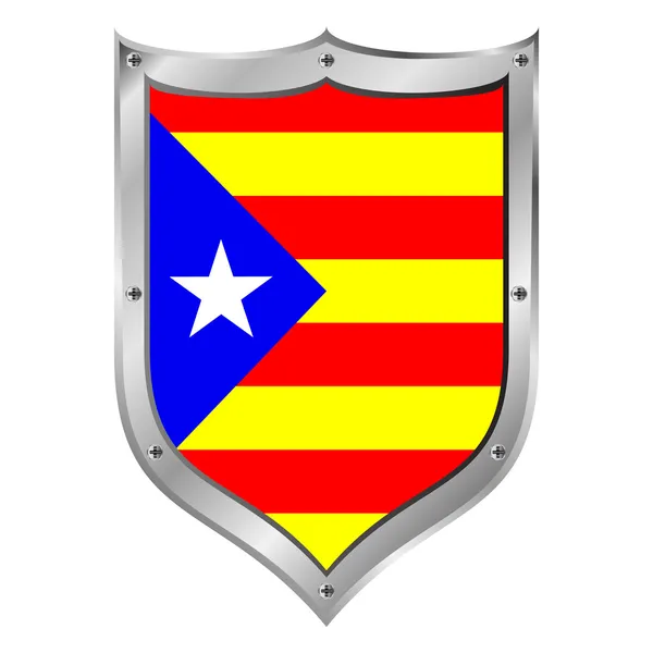 Bouton drapeau Catalogne . — Image vectorielle