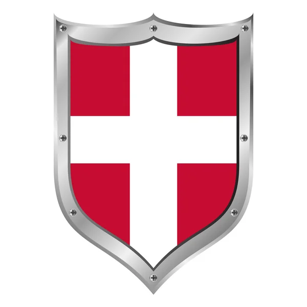 Danimarka bayrağı düğmesi. — Stok Vektör