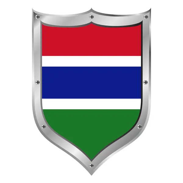 ガンビアの旗ボタン. — ストックベクタ