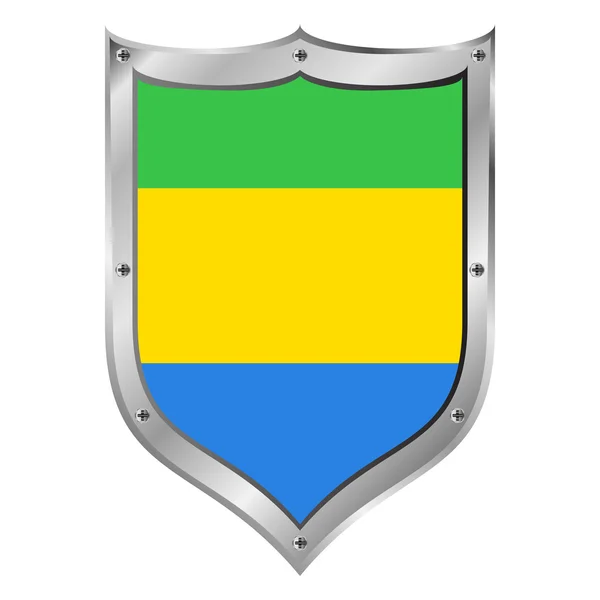 Bouton drapeau Gabon . — Image vectorielle