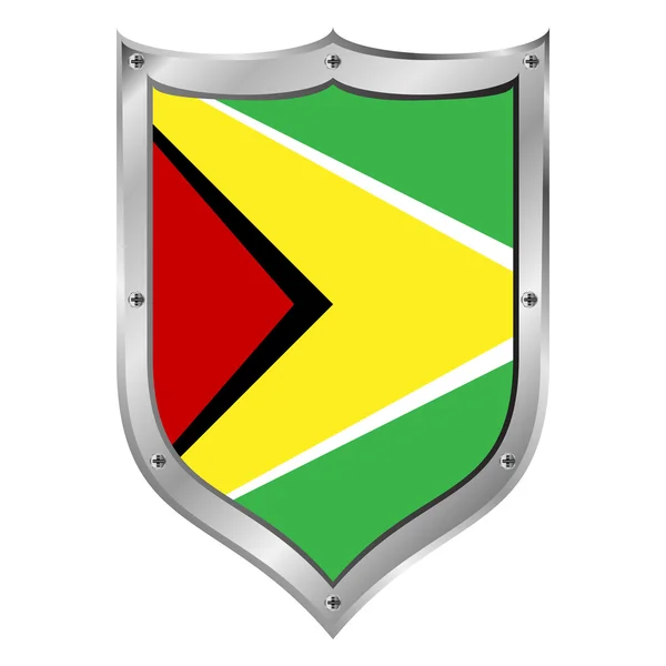 Guyana flag button. — Stock Vector