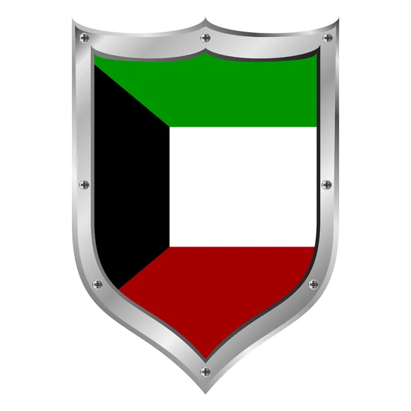 Kuwait flag button. — Stock Vector