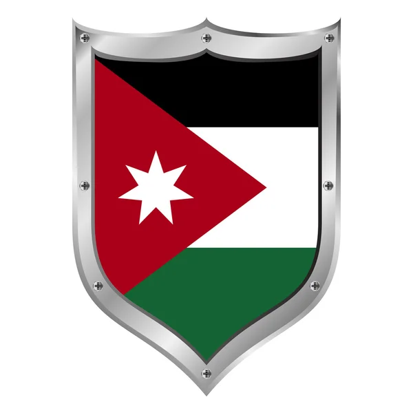 Botón bandera Jordania . — Vector de stock