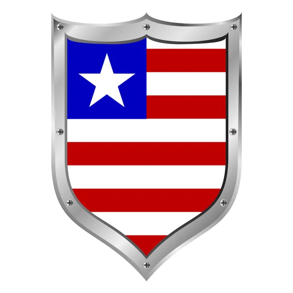 Botão de bandeira da Libéria . —  Vetores de Stock