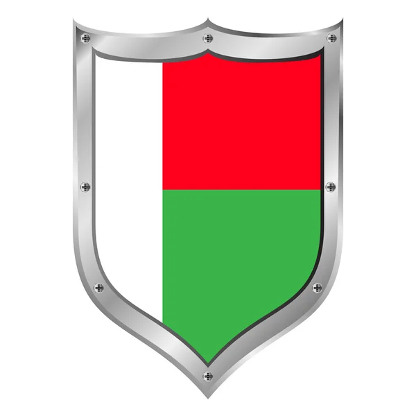 Madagaskar bayrağı düğmesi. — Stok Vektör