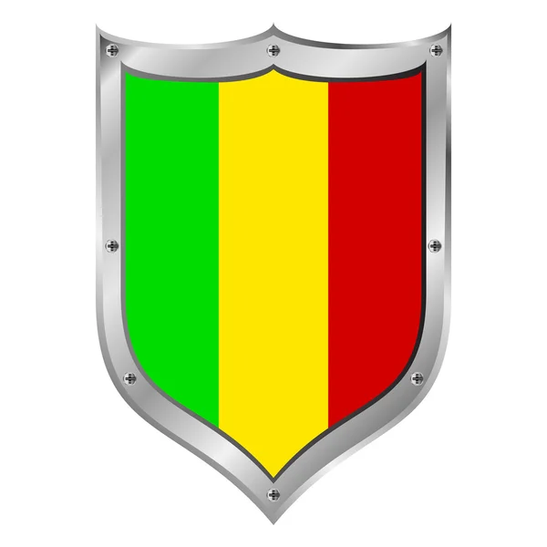 Кнопка флага Мали . — стоковый вектор