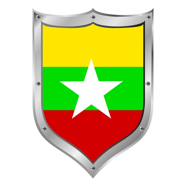 Bouton drapeau Myanmar . — Image vectorielle