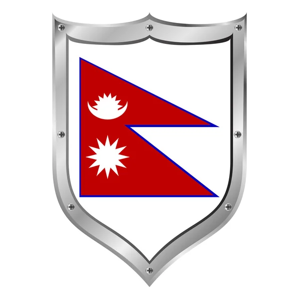 尼泊尔国旗按钮. — 图库矢量图片