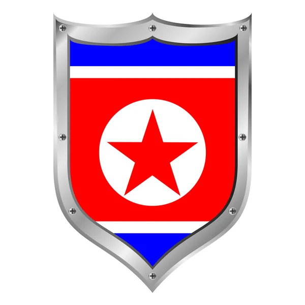 Botón bandera de Corea del Norte . — Vector de stock