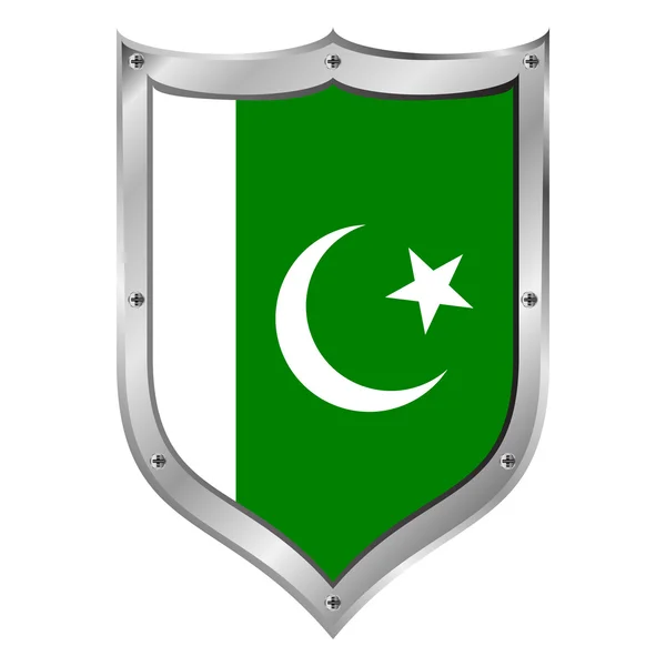 Pakistan flagga knappen. — Stock vektor