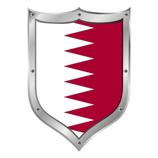 Botón de bandera qatar . — Vector de stock