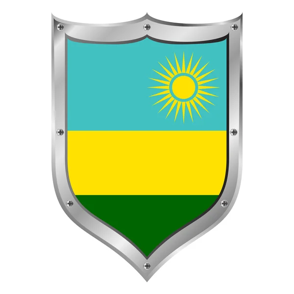 Кнопка флага Руанды . — стоковый вектор