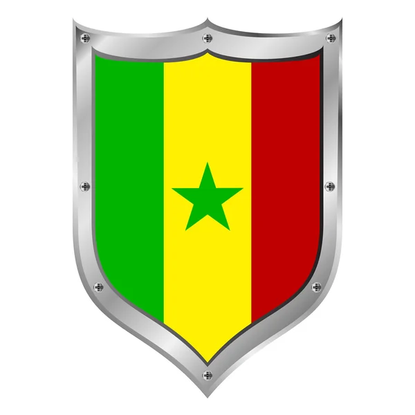 Senegal flag button. — Stock Vector
