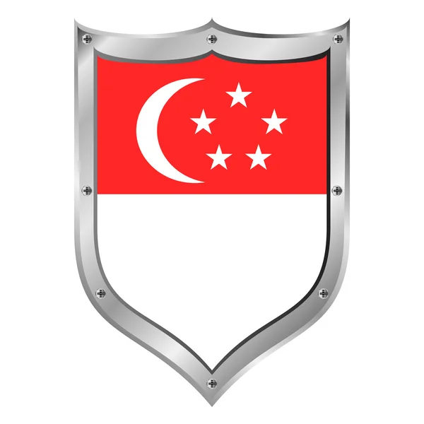 新加坡国旗按钮. — 图库矢量图片