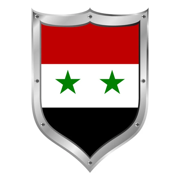 Syrien flagga knappen. — Stock vektor