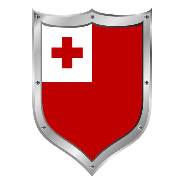 Botón bandera Tonga . — Vector de stock
