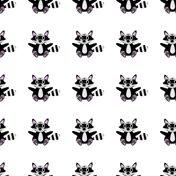 Racoon motif sans couture — Image vectorielle