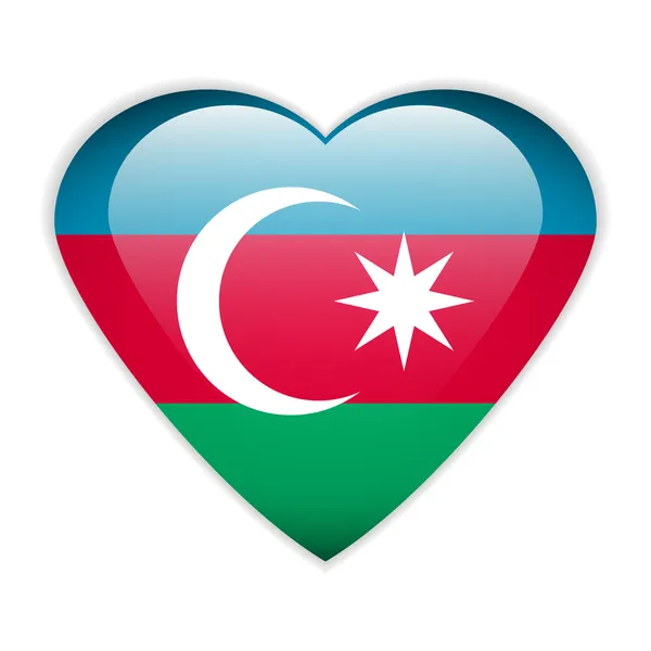 Azerbaijan flag button. — Stock Vector