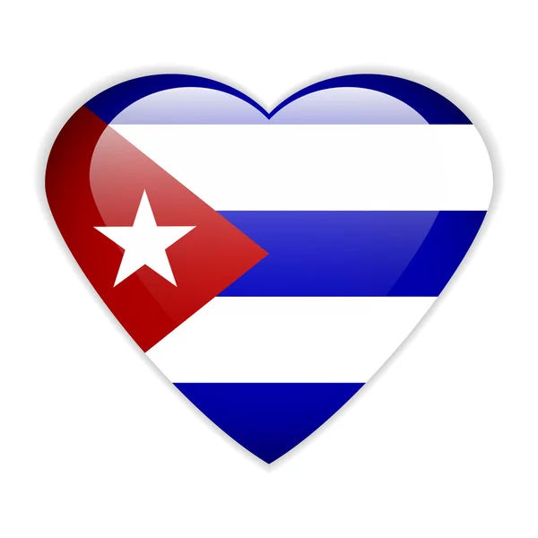 Botón de bandera de Cuba . — Archivo Imágenes Vectoriales