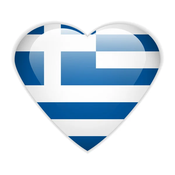 Botón de bandera griega . — Vector de stock
