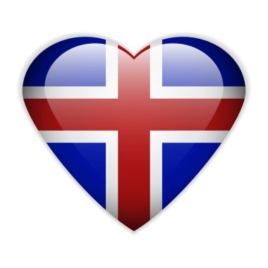 İzlanda bayrağı düğmesi.