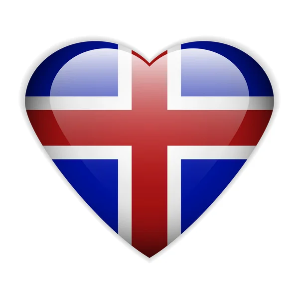 Islands flagga knappen. — Stock vektor