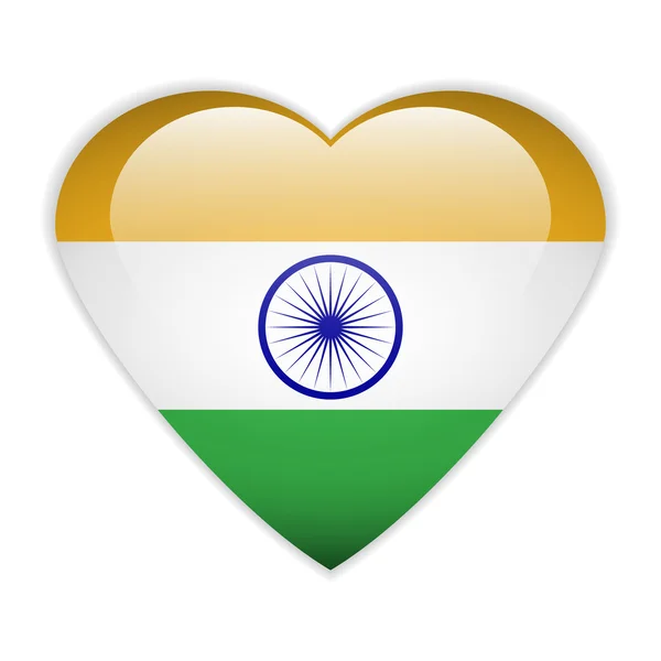 Bouton drapeau de l'Inde . — Image vectorielle