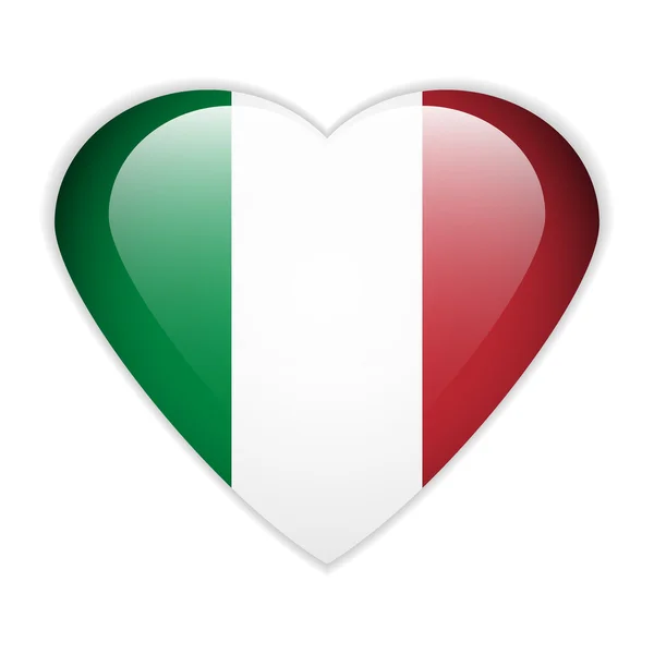 Italia botón de la bandera . — Archivo Imágenes Vectoriales
