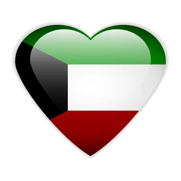 Kuwait botón de bandera . — Vector de stock