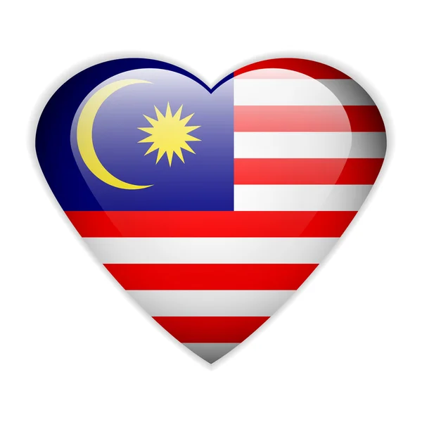 Malezya bayrağı düğmesi. — Stok Vektör