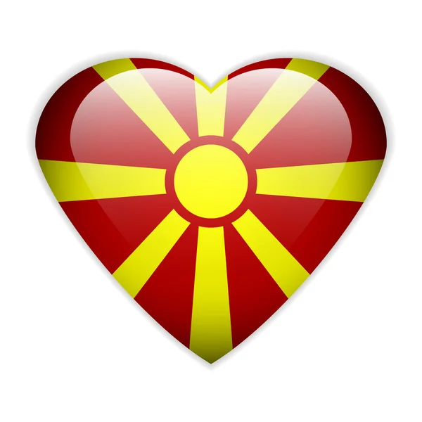 Macedónia botão bandeira . —  Vetores de Stock