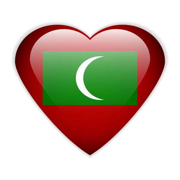 Maldives flag button. — Stock Vector