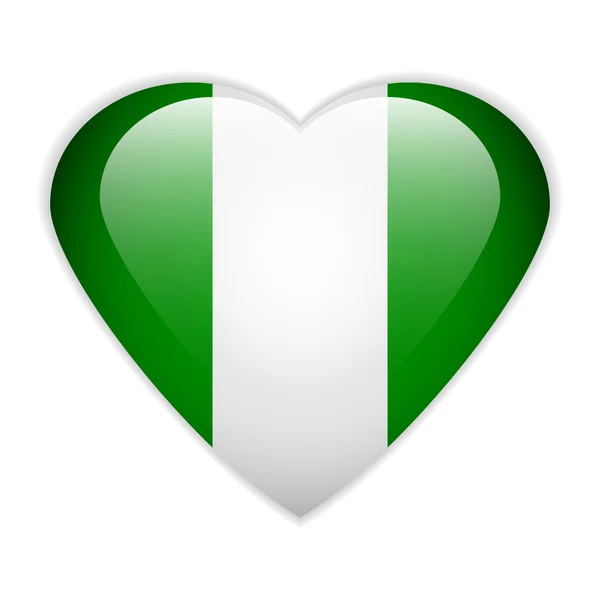 Nigeria flag button. — Stock Vector