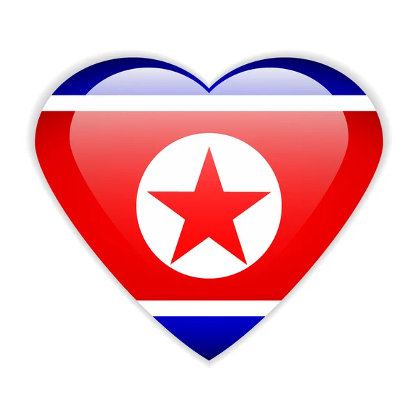 North Korea flag button. — Stock Vector