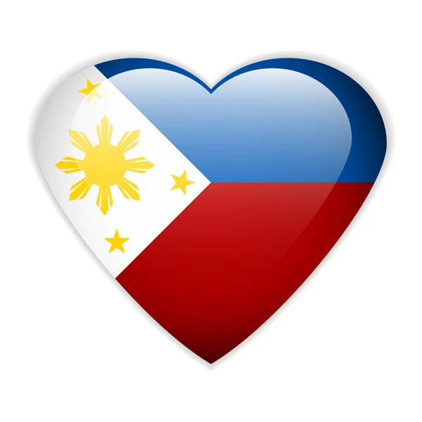 Bouton drapeau philippines . — Image vectorielle