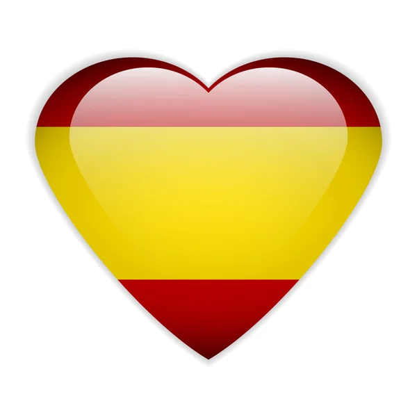 Spain flag button. — Stock Vector