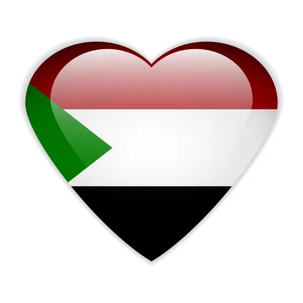 Кнопка суданского флага . — стоковый вектор