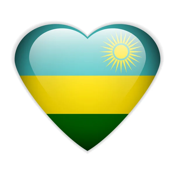 Botón bandera de Ruanda . — Vector de stock