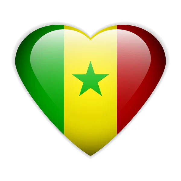 Bouton drapeau Sénégal . — Image vectorielle