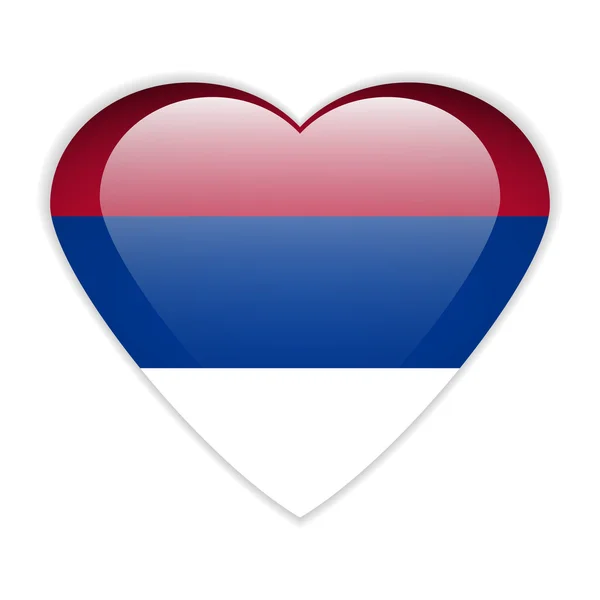 Serbia flag button. — Stock Vector